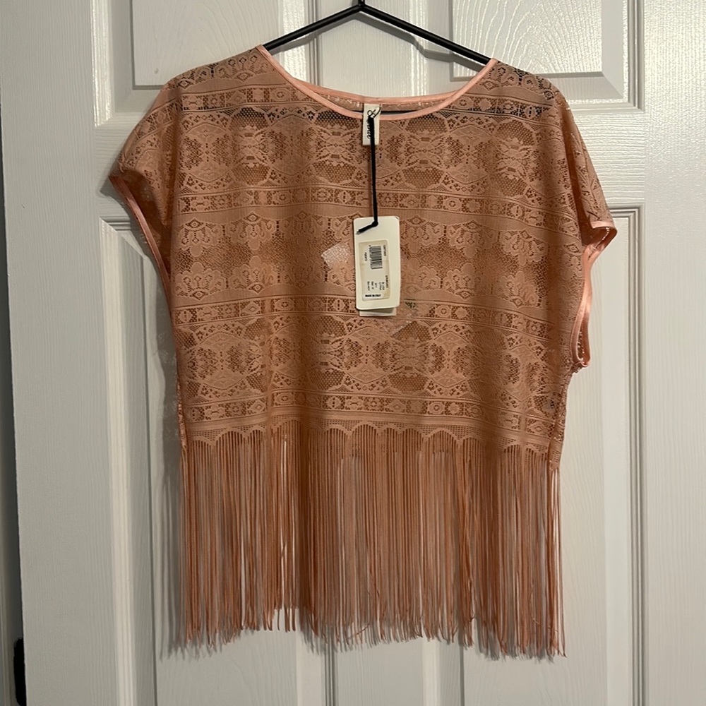 Souvenir Lace Croptop with Fringe NWTs